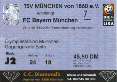 2 Sitzplatztickets TSV 1860 München vs. SC Freiburg II in Bayern -  Garmisch-Partenkirchen, Eintrittskarten für Sportevents. Fußballkarten  Inserate